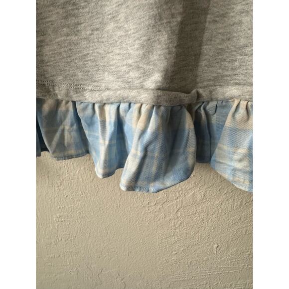 Vineyard Vines Plaid Ruffle Hem Sweatshirt in Gray, Size S - Picture 5 of 7